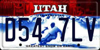 UT license plate D547LV