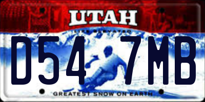UT license plate D547MB