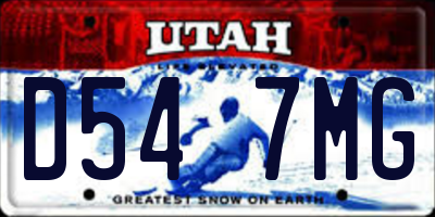 UT license plate D547MG
