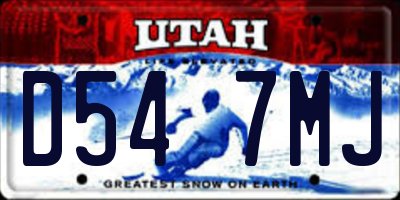 UT license plate D547MJ