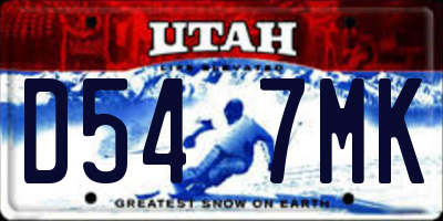 UT license plate D547MK