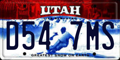 UT license plate D547MS