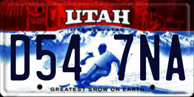 UT license plate D547NA