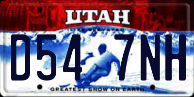 UT license plate D547NH