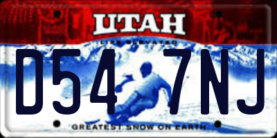 UT license plate D547NJ