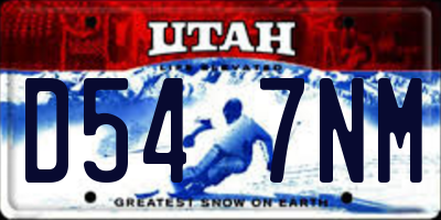 UT license plate D547NM