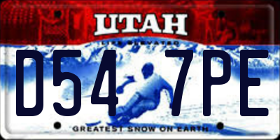 UT license plate D547PE