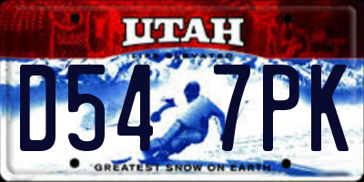 UT license plate D547PK