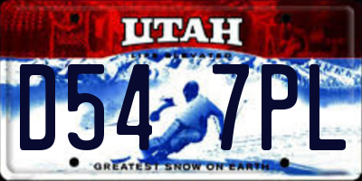 UT license plate D547PL