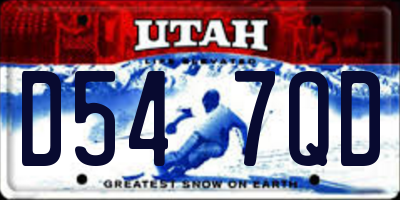 UT license plate D547QD