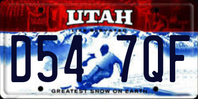 UT license plate D547QF