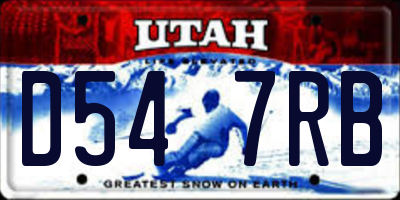 UT license plate D547RB