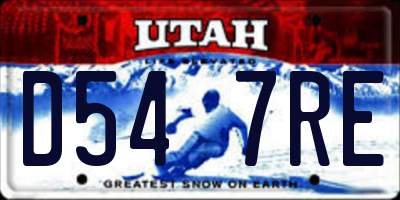 UT license plate D547RE