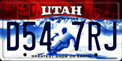 UT license plate D547RJ