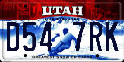UT license plate D547RK
