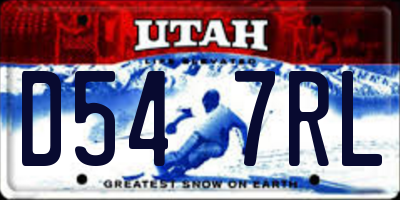UT license plate D547RL