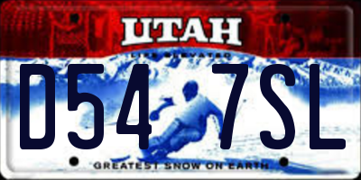 UT license plate D547SL