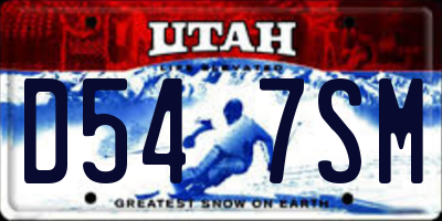 UT license plate D547SM