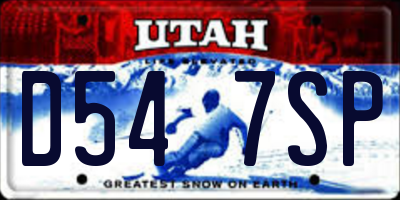 UT license plate D547SP