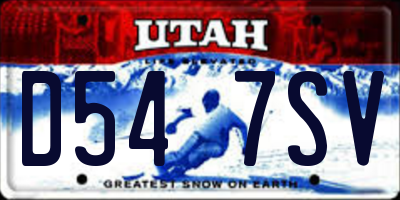 UT license plate D547SV