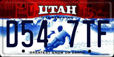 UT license plate D547TF