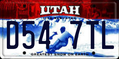 UT license plate D547TL