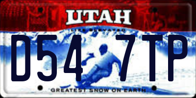 UT license plate D547TP