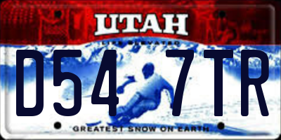 UT license plate D547TR