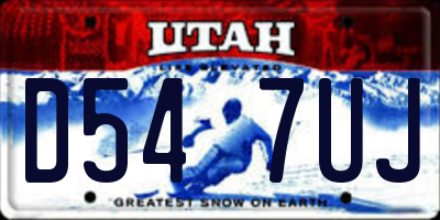 UT license plate D547UJ