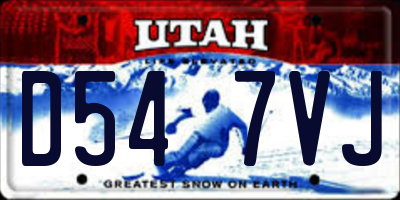 UT license plate D547VJ