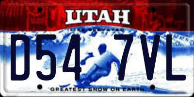 UT license plate D547VL