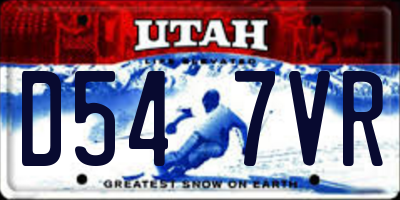UT license plate D547VR