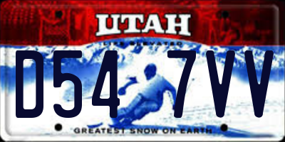 UT license plate D547VV