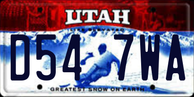 UT license plate D547WA