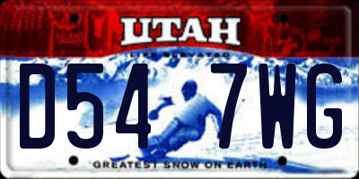 UT license plate D547WG