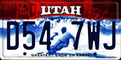 UT license plate D547WJ