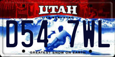 UT license plate D547WL