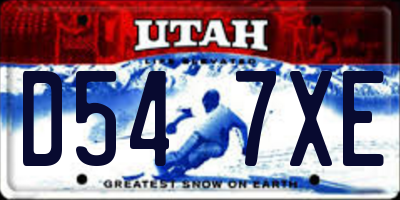UT license plate D547XE