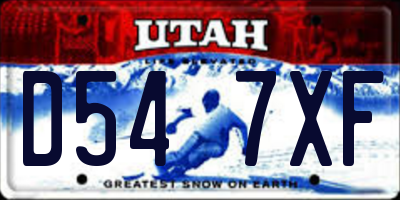 UT license plate D547XF