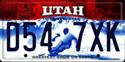UT license plate D547XK