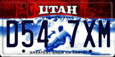 UT license plate D547XM