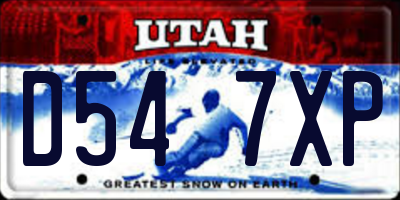 UT license plate D547XP