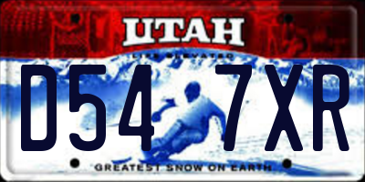 UT license plate D547XR