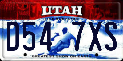 UT license plate D547XS