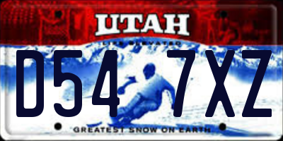 UT license plate D547XZ