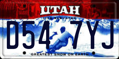 UT license plate D547YJ