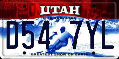UT license plate D547YL