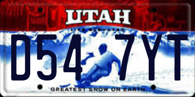 UT license plate D547YT