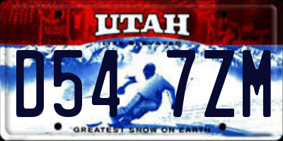 UT license plate D547ZM