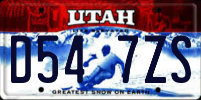 UT license plate D547ZS